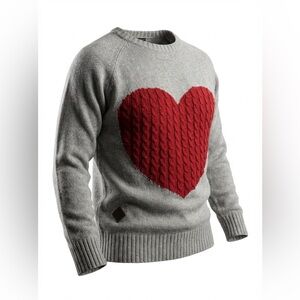 Simply Southern Gray Sweater with Large Cable Knit Red Heart small